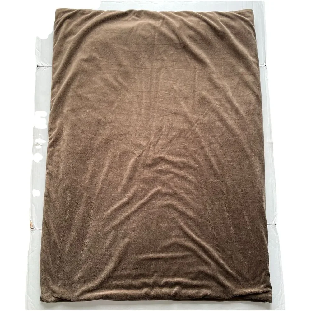 Restoration Hardware Throw Blanket Cozy Plush Brown Reversible Faux Fur RH